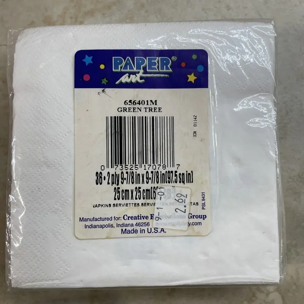 Vintage Christmas Paper Napkins Poinsettia Green Tree Mix Of 3 Small Made in USA - Picture 8 of 8